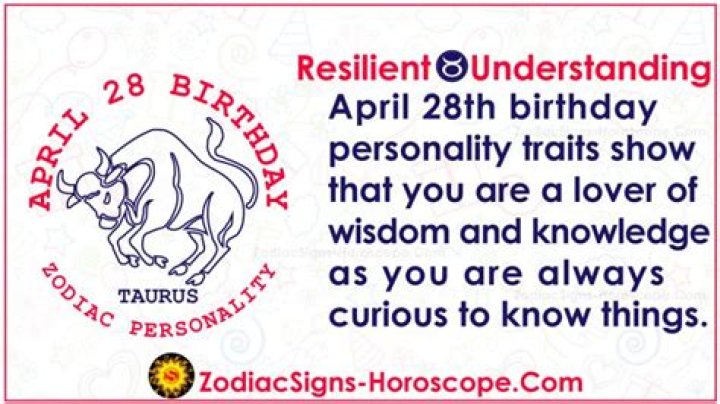 April 28 Zodiac Horoscope Birthday Personality