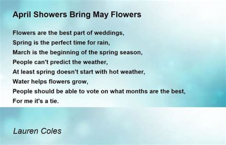 The Meaning Behind The Song: April Showers Bring May Flowers by Sail By The Stars